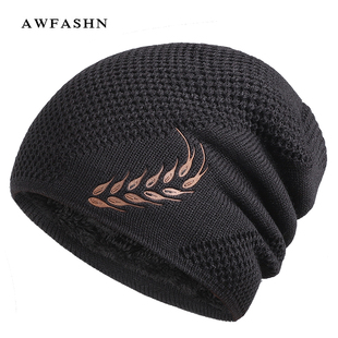 贝克汉姆同款帽子男秋冬加绒针织帽户外运动骑行防寒护耳加厚棉帽