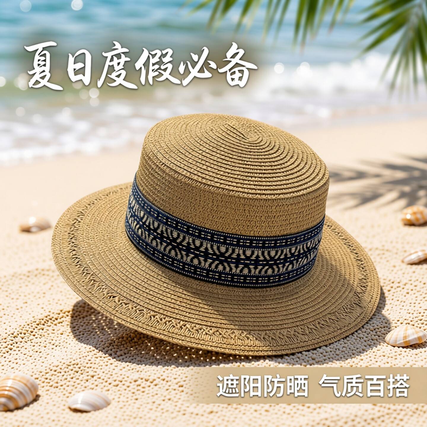 平顶帽子女款礼帽夏季新款海边图片