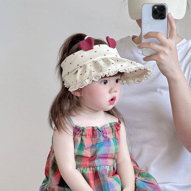 宝宝帽子夏季薄款遮阳防晒空顶帽婴幼儿大帽檐公主帽儿童太阳帽女