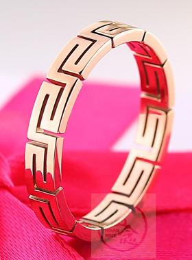 极速。Womens Gold Ring Rinvg Titanium Steel Great Wall Patt