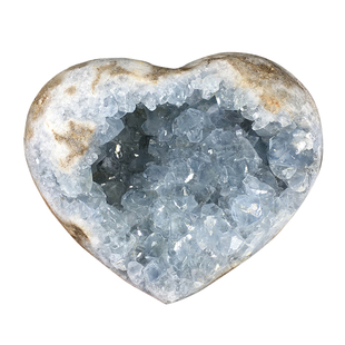 极速天然天青石i原石水晶簇 心型圆蛋水晶洞家居摆件矿物标本蓝色