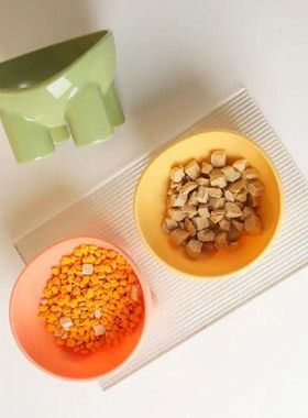 极速Pet Bowl Large Cqapacity Cats Bowls Oblique Mouth Cute