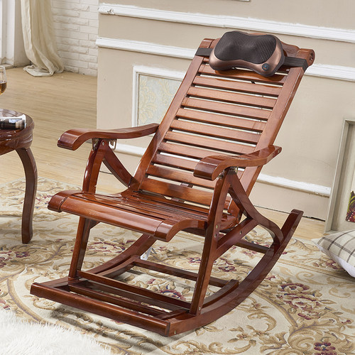 极速嘉木堂实木摇椅休闲躺v椅折叠凉板椅阳台客厅摇椅老人椅午休