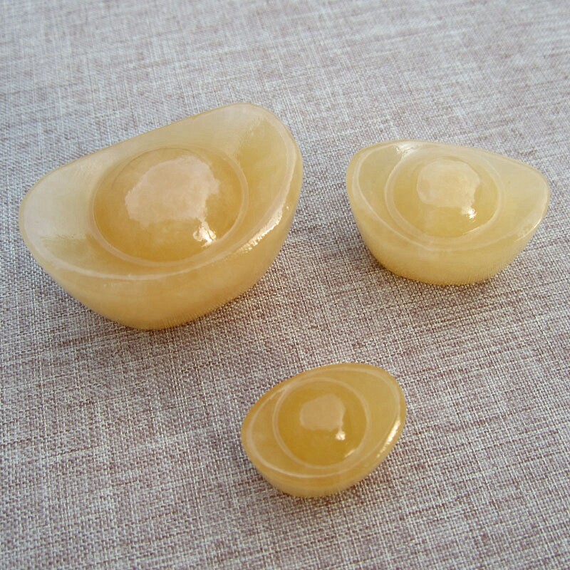 极速天然黄c玉聚宝盆招财风水摆件水晶小元宝摆设酒柜家居装聚财