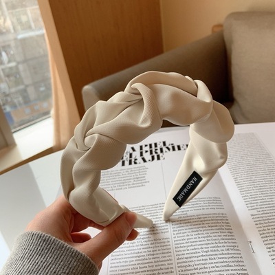 极速Fashion Hair Band Five Flower ESolid Color Folds Pattern