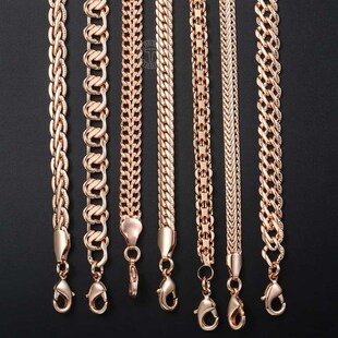 极速Fanshieon 585 Rose Gold Necklace Curb Weaving Rope Snail