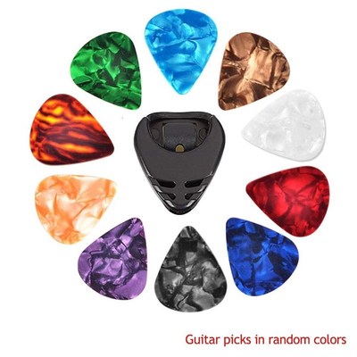 极速10 Pcs Guitar Picks  Guitar Pick Holder Set Sfor Acousti