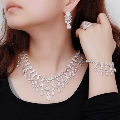 极速CWWZircons 4Pcs Super Shiny Luxury AfriNcan Dubai CZ Whi