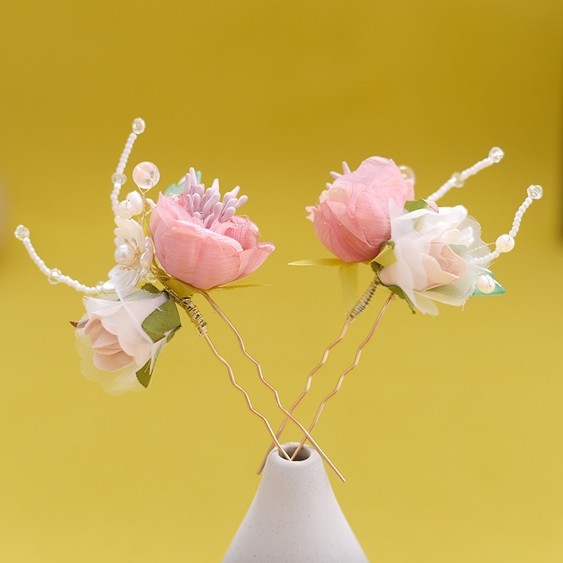 极速民族风头饰套k装仙气绢花粉红色月季头花镀金镀银发钗插梳古,饰品/流行首饰/时尚饰品新,发饰,淘宝优惠券,粉丝福利购,淘宝优惠卷