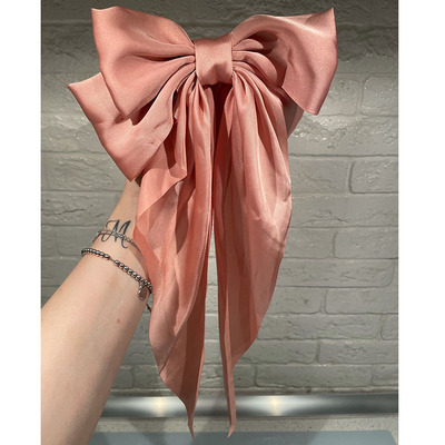 极速New Headwear Big Large Satin Bow Hairpins BaTrrettes for