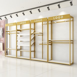 货架陈列架中岛衣服架子Z双层正侧 包架男女装 极速服装 店展示架鞋