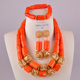 orange jewelry nigerian 极速elegant corBal beads set african