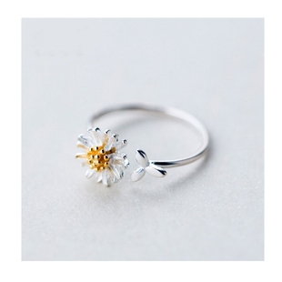 极速Vintage Daisy Floqwer Rings For Women Korean Style Adjus