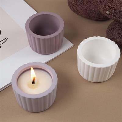 极速DIY Cement Candle Jar Silizcone Mold Gypsum Candle Cup R