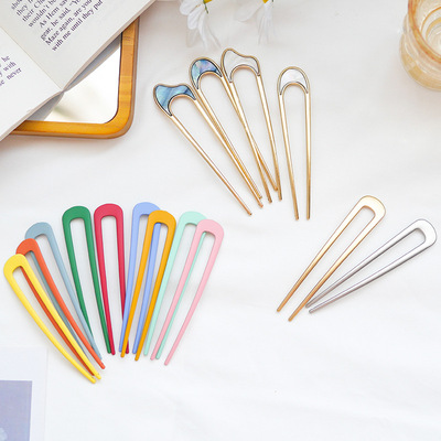 极速Japan Hair Sticks Women Hairclip Simplicity ColorYful U