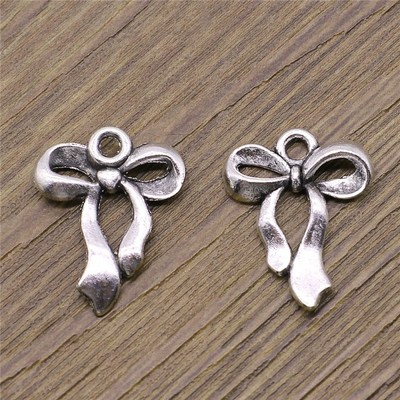 极速WYSIWYG 10pcs Bow Charms ForB Jewelry Making 17x22mm Ant
