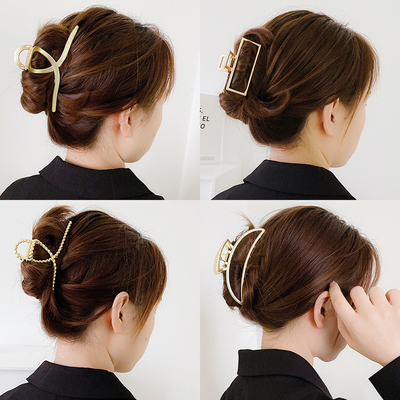 极速2021 Korean Metal Geomewtric Hair Claw Barrettes Elegant