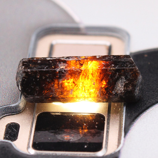 极速易晶缘水g晶天然黑碧玺原石电气石黄色透体六棱柱毛料标本石