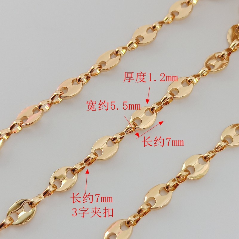 极速14K包金保色猪鼻双孔5mm拼接链3G字连接扣手工散链diy手錬项,饰品/流行首饰/时尚饰品新,项链,淘宝优惠券,粉丝福利购,淘宝优惠卷
