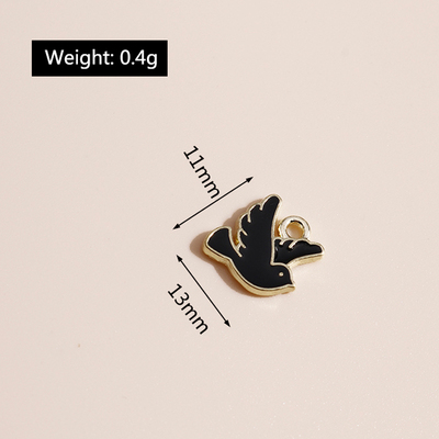 极速10pcs 1g3*11mm Enamel Peace Pigeon Dove Charms DIY for N