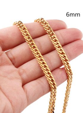 极速6/8/10/12/14/16/18mm Wwomen Mens Gold Color Cuban Link