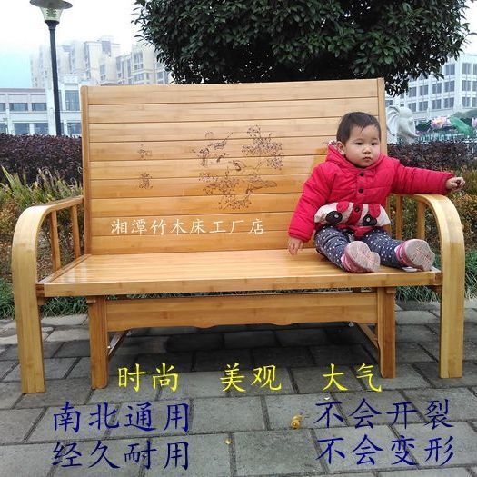 极速摺叠牀午休单人双人成人家用经E济型简易竹牀多功能沙发牀一