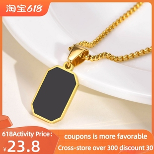 极速Gold Men Necklaces Btlack Pendant Chain Collar Gift Jewe