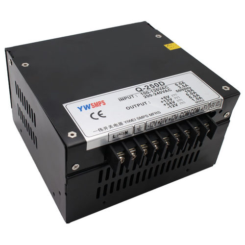 极速。Q-250D四组输出5V12V24V-12V10A5A1A一伟工业Y直流稳压开关