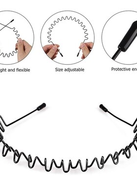 极速6Pcs Fashion Men Hairband Unisex Black Wavy Hair He.ad H