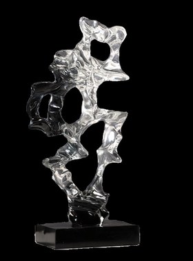 极速透明太湖石抽象雕塑摆v件艺术玄关电视柜装饰品轻奢办公室摆