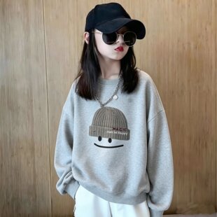 2026新款男女童圆领卫衣儿童春秋冬装中大童帅气打底衫上衣外套潮