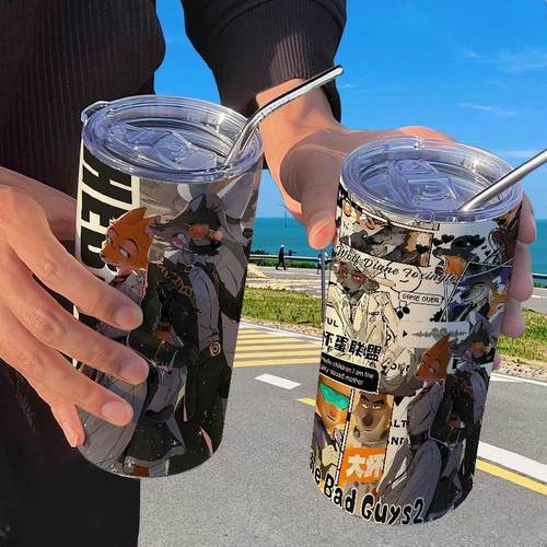 坏蛋联盟2狼狐cp保温杯带