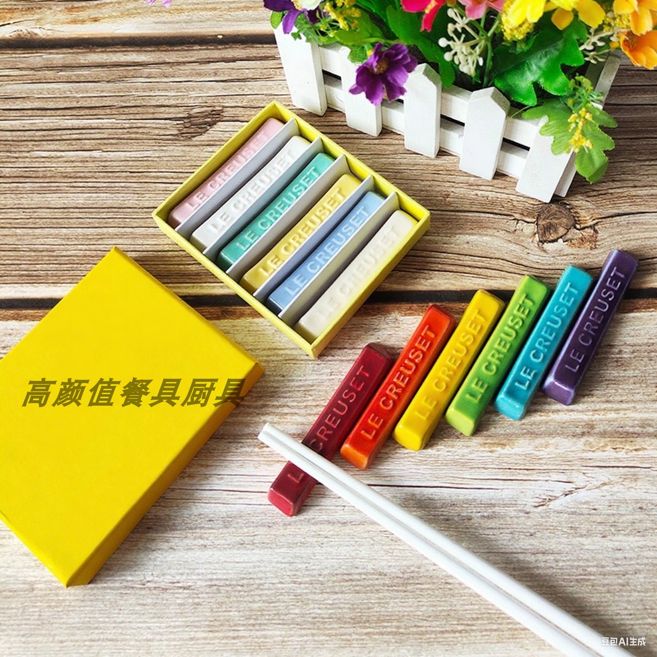酷彩LECREUSET陶瓷筷子托家用架