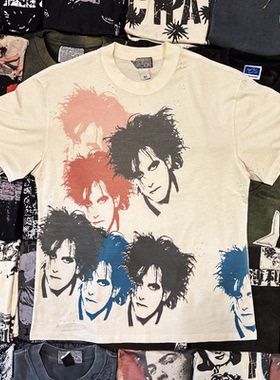 MELANIN 黑色素刺青  美潮青春嘻哈治疗乐队The cure插画破洞短袖