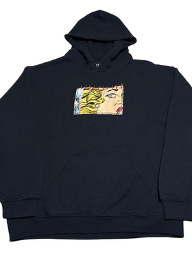 MELANIN 黑色素刺青通美式复古日漫插画 oversize 中性连帽卫衣
