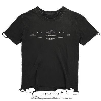 MELANIN 黑色素刺青 暗黑系男女同款街头ins小众个性破洞短袖T恤