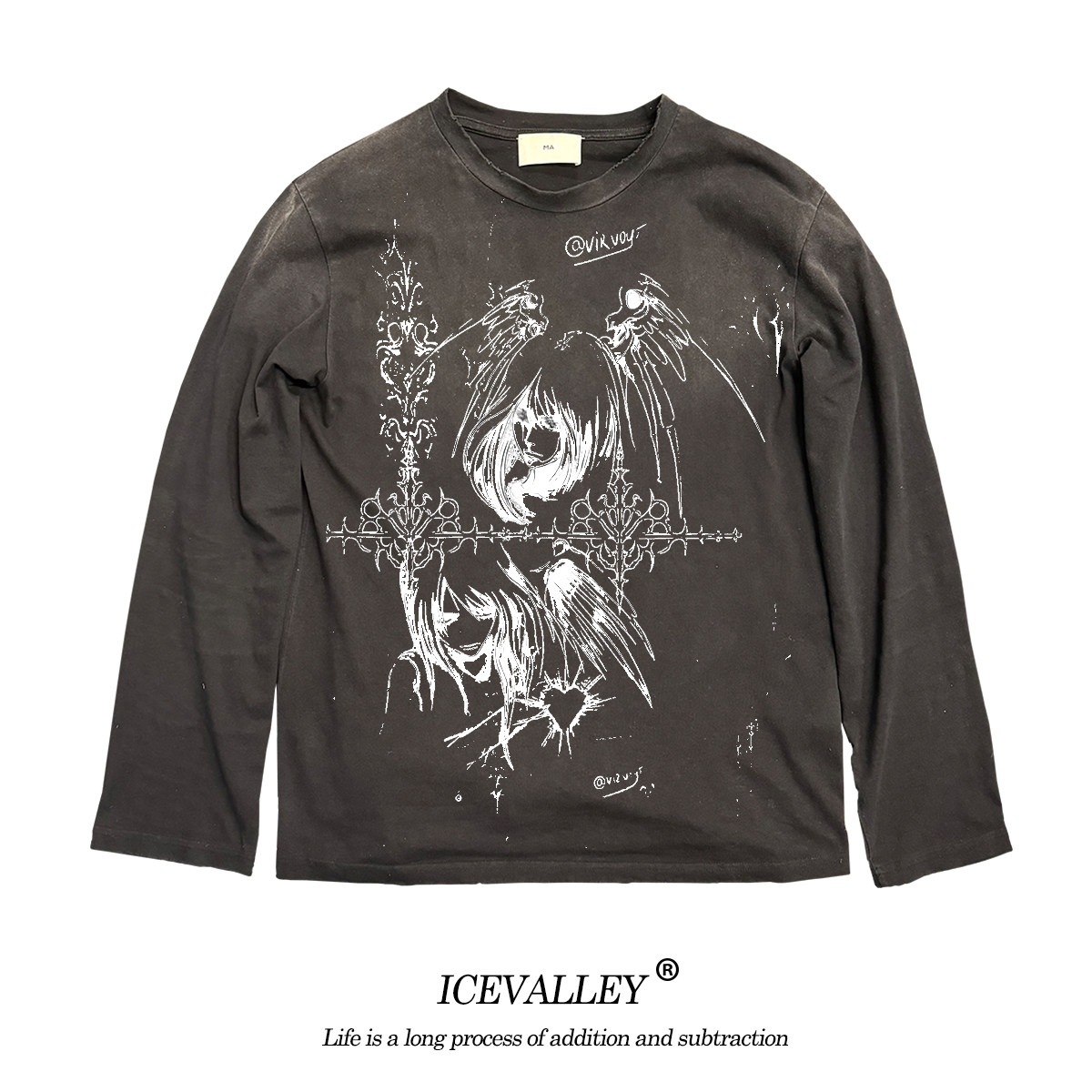 MELANIN DIRTY T RETRO MILLENNIAL ILLUSTRATION CAMPUS STUDENT COUPLE DIRTY WEAR OOOTD LONG SLEEVE T-SHIRT