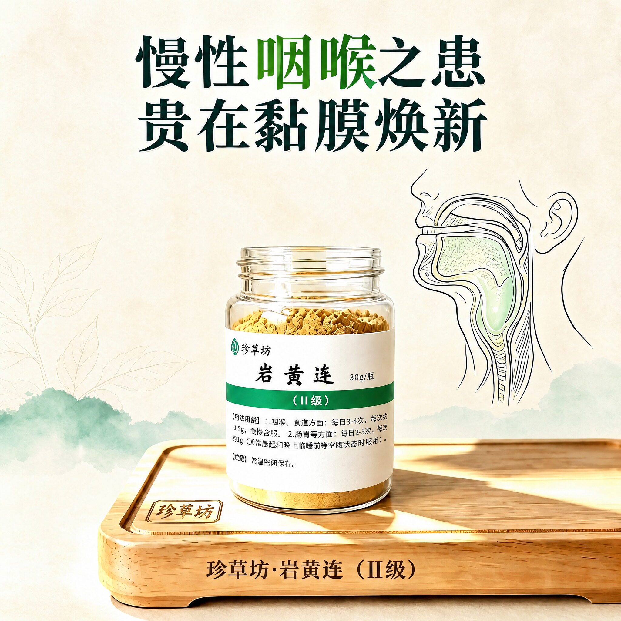 岩黄连超微粉 2级 咽喉/咽喉黏膜/食道/食道黏膜