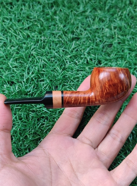 意大利石楠木根手工实木小号3MM便携迷你小容量叼斗直式苹果烟斗