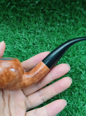 意大利石楠木根手工实木中号 弯式钵体圆润苹果款式烟斗9MM送工具