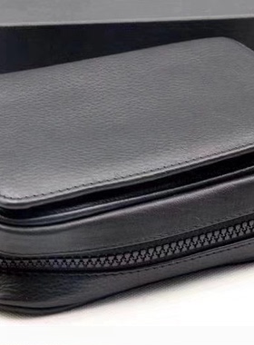 英国拉特雷Rattray's烟斗包 三位烟斗包烟丝包便携 牛皮黑色黄色