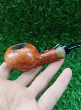 意大利石楠木根实木手工中号苹果长短嘴光面麻面烟斗9M烟道送工具