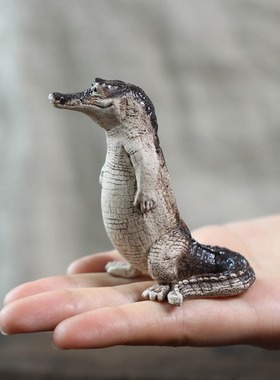 手工紫砂站姿小鳄鱼创意桌面摆件手工雕塑工艺品办公室工位装饰