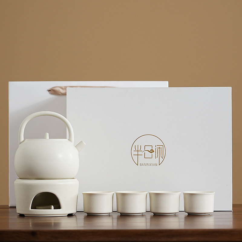 陶瓷温泡茶炉套装花茶壶蜡烛煮茶炉底座加热保温暖茶器围炉煮茶水