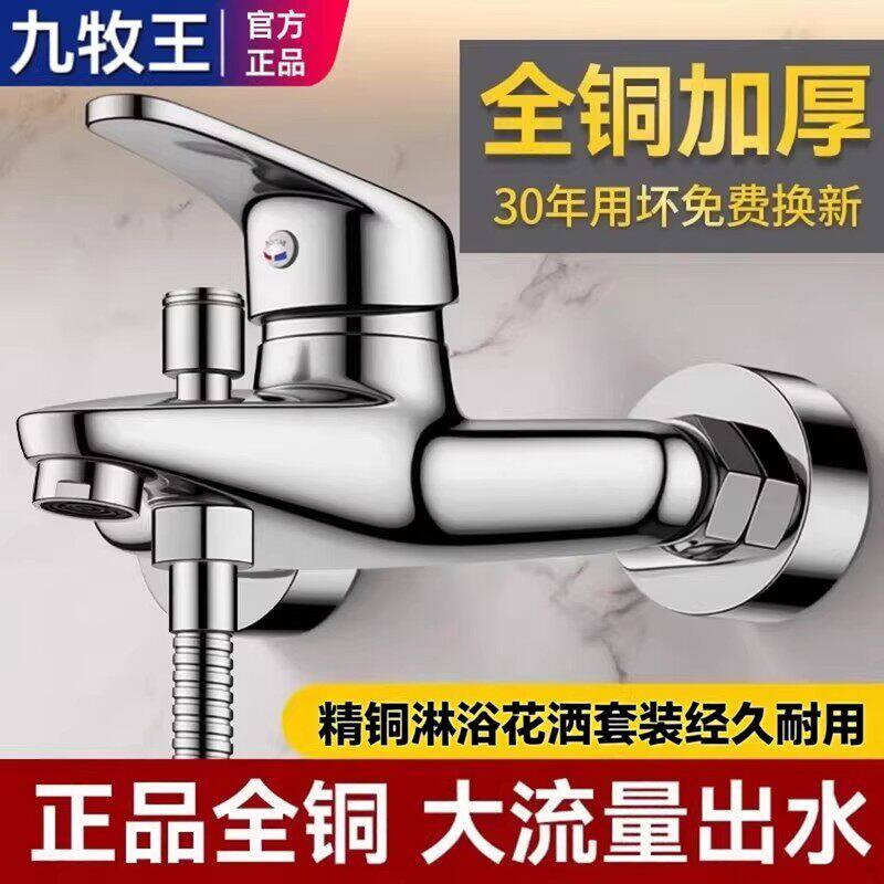九牧王全铜混水阀二合一冷热水龙头花洒套装一体淋浴水龙头混水阀