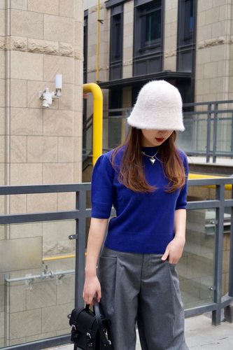 译澍IntSoul短袖法式复古羊绒