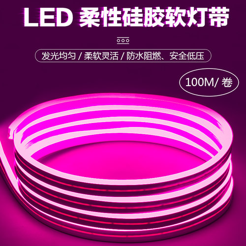 12V6*12柔性硅胶发光造字软灯带