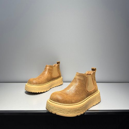 马丁靴男中帮冬季加绒2025新款工装短靴英伦高帮男士切尔西靴真皮