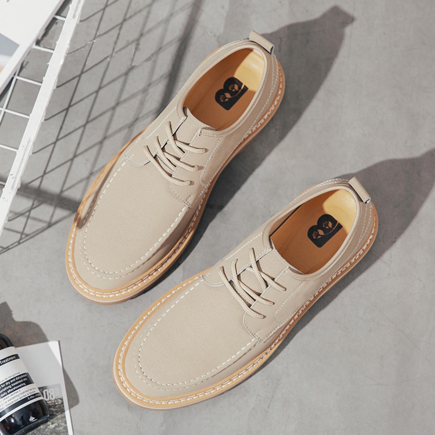 春秋男鞋子真皮休闲时尚工装皮鞋