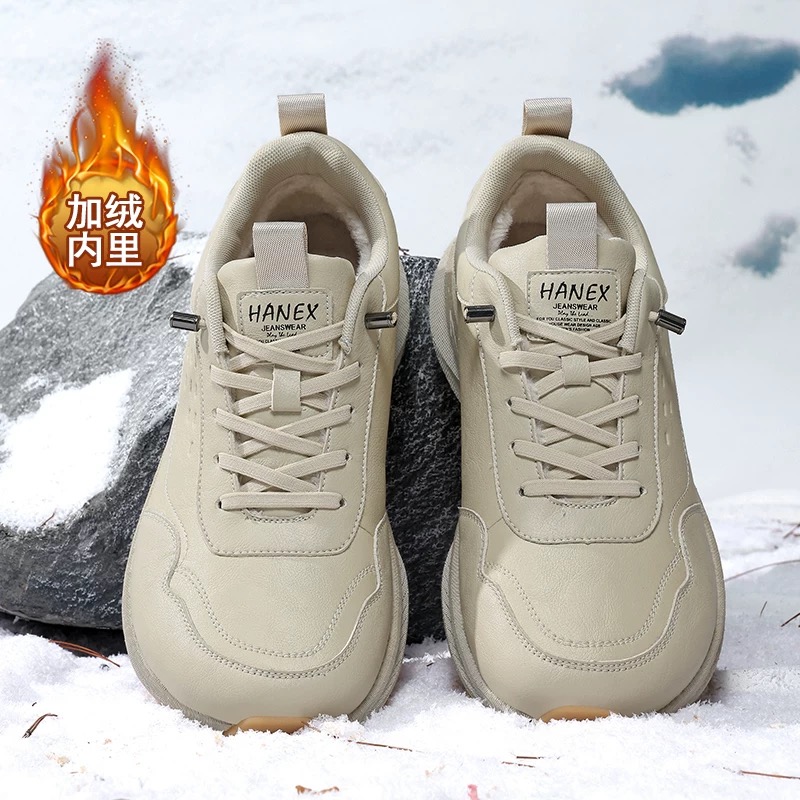 宽头男鞋冬季户外皮面宽栓鞋